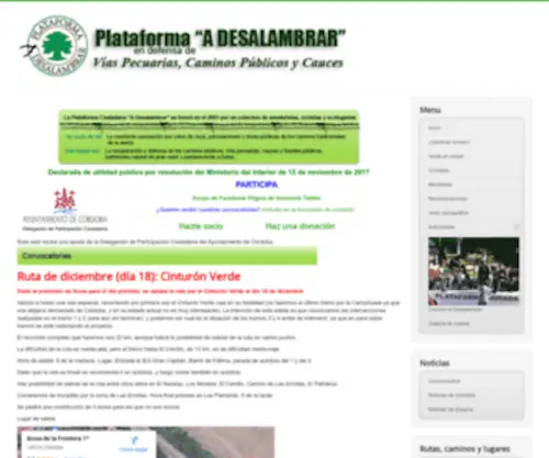 Adesalambrar.com(Bienvenido a la web de la Plataforma Ciudadana A Desalambrar) Screenshot