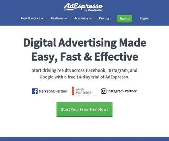 Adespresso.com(Simple, Powerful Facebook Ads Manager) Screenshot