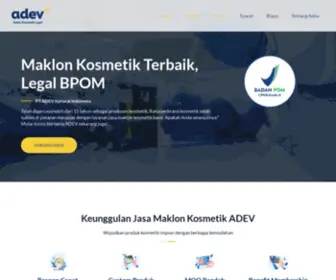 Adev.co.id(Jasa Maklon Kosmetik Terbaik Halal & Legal BPOM) Screenshot