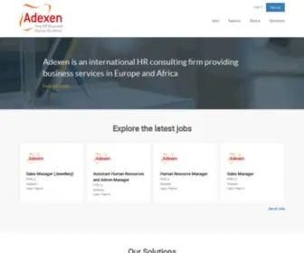 Adexen.com(A Human Resources Agency for Africa) Screenshot
