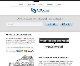 Adfoc.us(Shrink, Share, and Earn) Screenshot