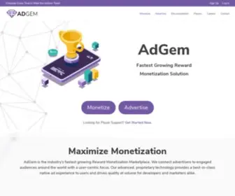 Adgem.com(Fastest Growing Reward Monetization Solution) Screenshot