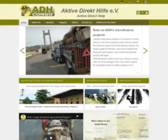 ADH-Congo.org(Aktive Direkt Hilfe e. V. Active Direct Help. Spendenkonto Postbank Dortmund IBAN) Screenshot