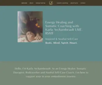 Adharasacredwellness.com(Somatic Healing with Karla Archambeault LMT) Screenshot