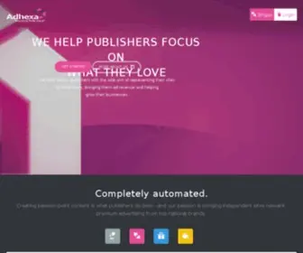 Adhexa.com(Premium CPM Ad Network) Screenshot