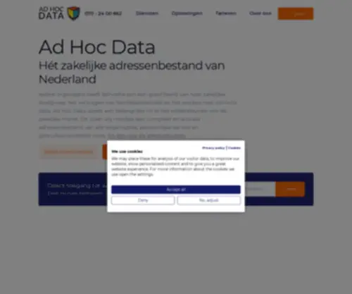AdhoCData.nl(Hét zakelijke adressenbestand van Nederland) Screenshot