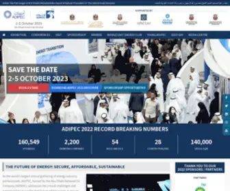 Adipec.com(The Abu Dhabi International Exhibition & Conference) Screenshot