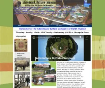 Adirondackbuffalocompany.com(Adirondack Buffalo Company of North Hudson Near Frontiertown & Schroon Lake) Screenshot