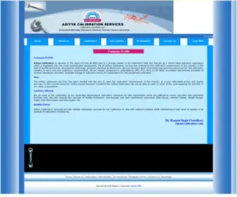 Adityacalibrationservice.com(Aditya Calibration Cervices) Screenshot