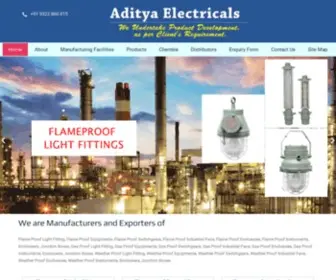 Adityaelectricals.com(Flameproof Light Fittings) Screenshot