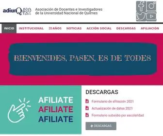 Adiunq.org(Asociación de Docentes e Investigadores de la Universidad Nacional de Quilmes) Screenshot