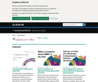 Adjudicatorsoffice.gov.uk(The Adjudicator’s Office investigates complaints about HM Revenue and Customs (HMRC)) Screenshot