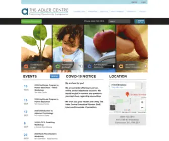 Adlercentre.ca(The Adler Centre of BC) Screenshot