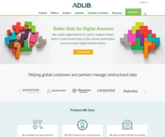 Adlibsoftware.com(The Intelligent Automation for Document Transformation) Screenshot