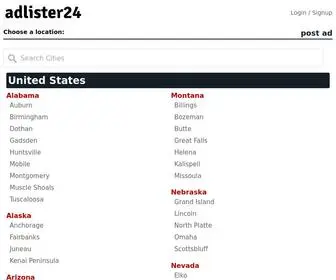 Adlister24.com(Backpage alternative websites 2018) Screenshot