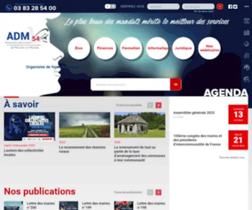 ADM54.asso.fr(Site officiel de l'Association des maires de Meurthe) Screenshot