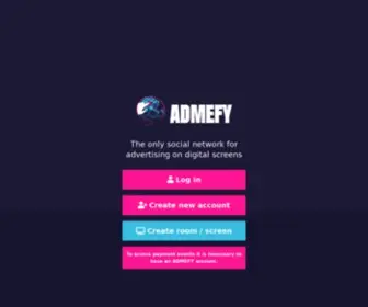 Admefy.com(Admefy es la primera red social de pantallas publicitarias) Screenshot