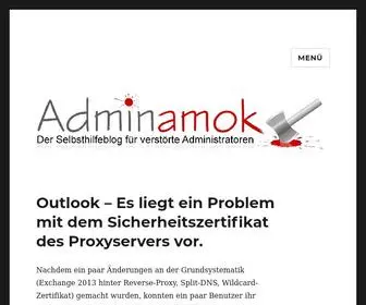 Admin-Amok.de(Der Selbsthilfeblog für verstörte Administratoren) Screenshot