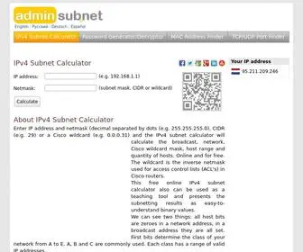 Adminsub.net(Free online IPv4 subnet calculator) Screenshot