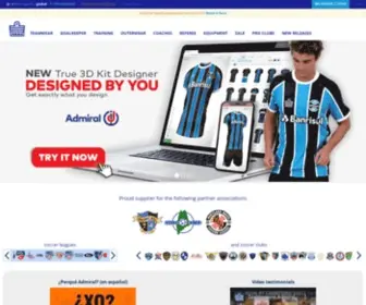 Admiral-Sports.com(Admiral soccer online store. Admiral Sportswear) Screenshot