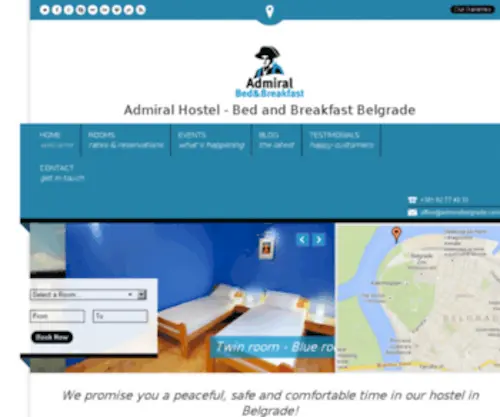 Admiralbelgrade.com(Admiral Hostel Belgrade) Screenshot