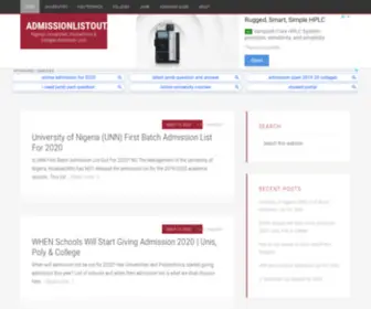 Admissionlistout.com.ng(Nigerian Universities) Screenshot