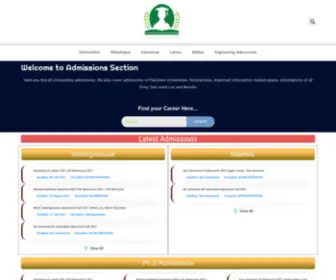 Admissionssection.com(Admissionssection) Screenshot