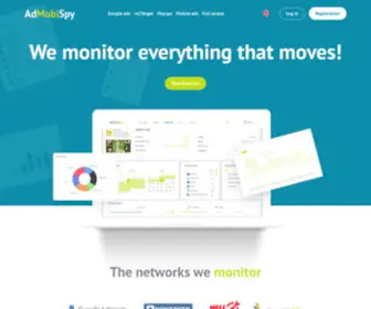 Admobispy.com(Intelligence service for monitoring the advertising market) Screenshot