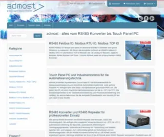 Admost.de(Alles von RS485 Konverter über Modbus RTU IO bis Touch Panel PC) Screenshot
