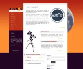 Adnos.org(Astronomsko društvo Novi Sad) Screenshot