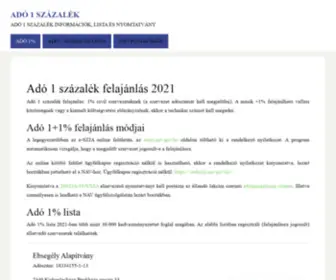 Ado-Egy-Szazalek.hu(Adó) Screenshot