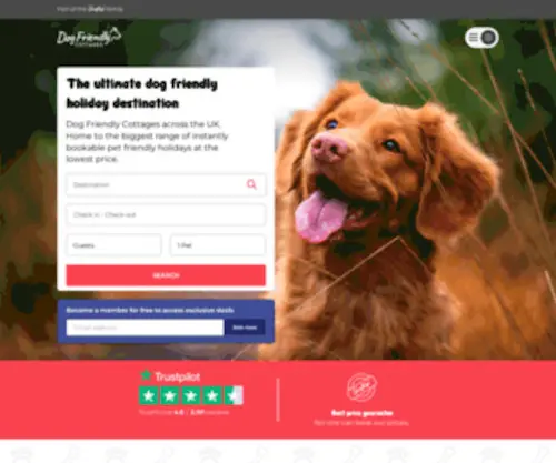 Adogshouse.com(Dog Friendly Cottages & Pet Friendly Holidays) Screenshot