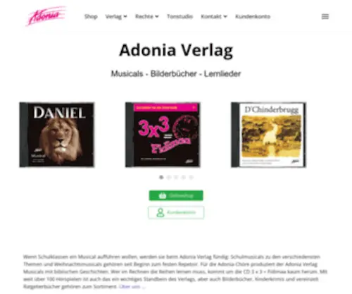 Adonia-Verlag.ch(Adonia Verlag) Screenshot