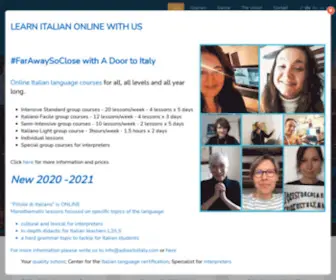 Adoortoitaly.com(Italian language school and courses at A door to Italy) Screenshot