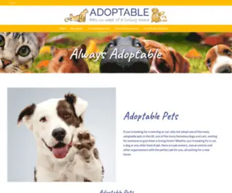 Adoptable.co.uk(Helping to rehome adoptable pets) Screenshot