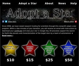 Adoptastar.org(Nonprofit Adopt a Star) Screenshot