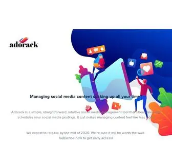 Adorack.com(The smartest social media management tool) Screenshot