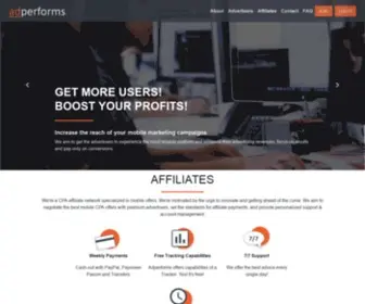 Adperforms.com(The CPA Network from Yellow Mars Media) Screenshot