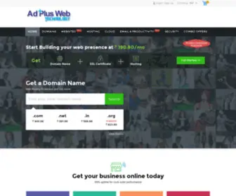 Adplusweb.in(Domain names & web hosting company) Screenshot