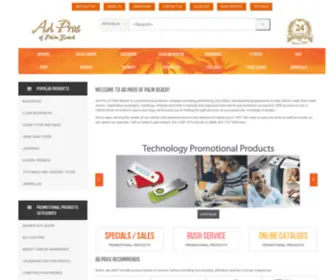 Adprospb.com(Custom Promotional Products from Ad Pros of Palm Beach) Screenshot