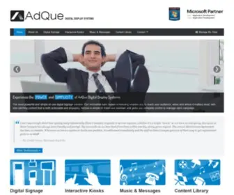 Adque.com(AdQue Digital Display Systems) Screenshot