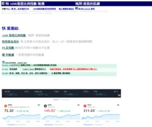 ADR168.com(即時ADR港股比例指數報價) Screenshot