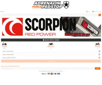 Adrenalin-Pedstop.co.uk(Scooter Parts and Exhausts) Screenshot