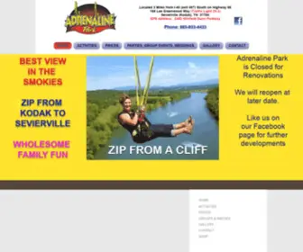 Adrenalinepark.com(Adrenaline Park zip line jet boat sky bridge Sevierville TN) Screenshot
