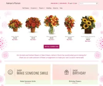 Adriansflorist.com(New Orleans Florist) Screenshot