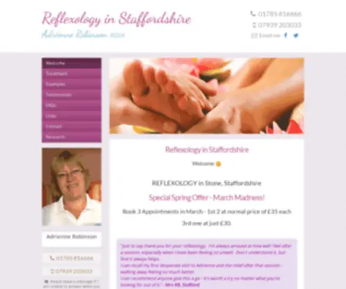 Adrienne-Reflexology.co.uk(Reflexology in Stone) Screenshot