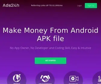 ADS24H.net(Make Money From Android APK file) Screenshot