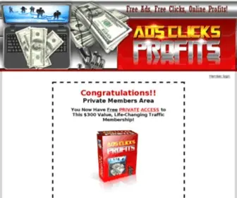 Adsclicksprofits.com(Free traffic) Screenshot