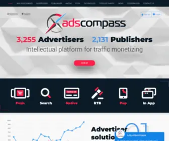 Adscompass.org(Intellectual platform for advertising and traffic monetizing) Screenshot