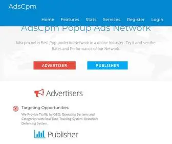 ADSCPM.net(Adscpm Popunder Network) Screenshot
